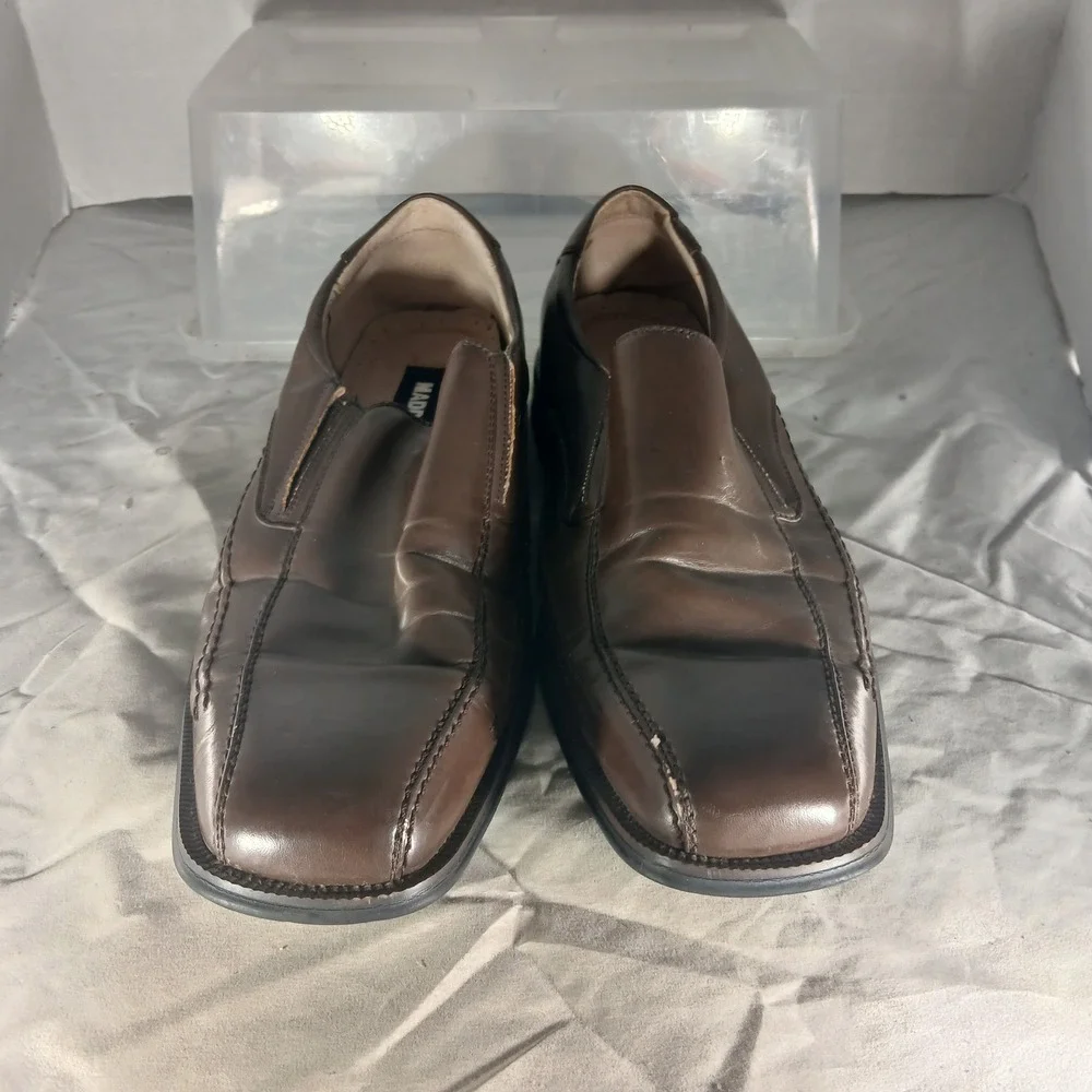 Madden M-ROYAL Slip On Loafers 10M Brown Square Toe Dress Shoes Business‎ Casual